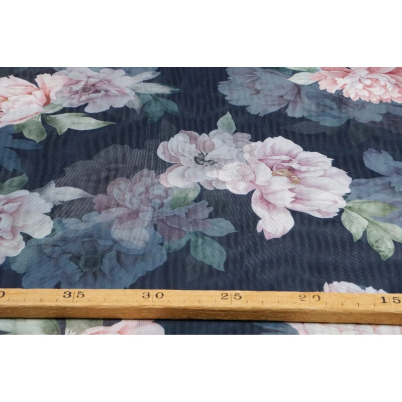 Mesh Bloem Donkerblauw - Afbeelding 3