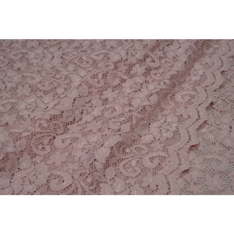 Lichtroze Stretch Kant Met Schulprand - Afbeelding 2