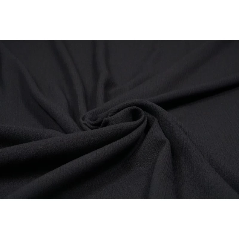 Zwart Viscose Borken Crêpe