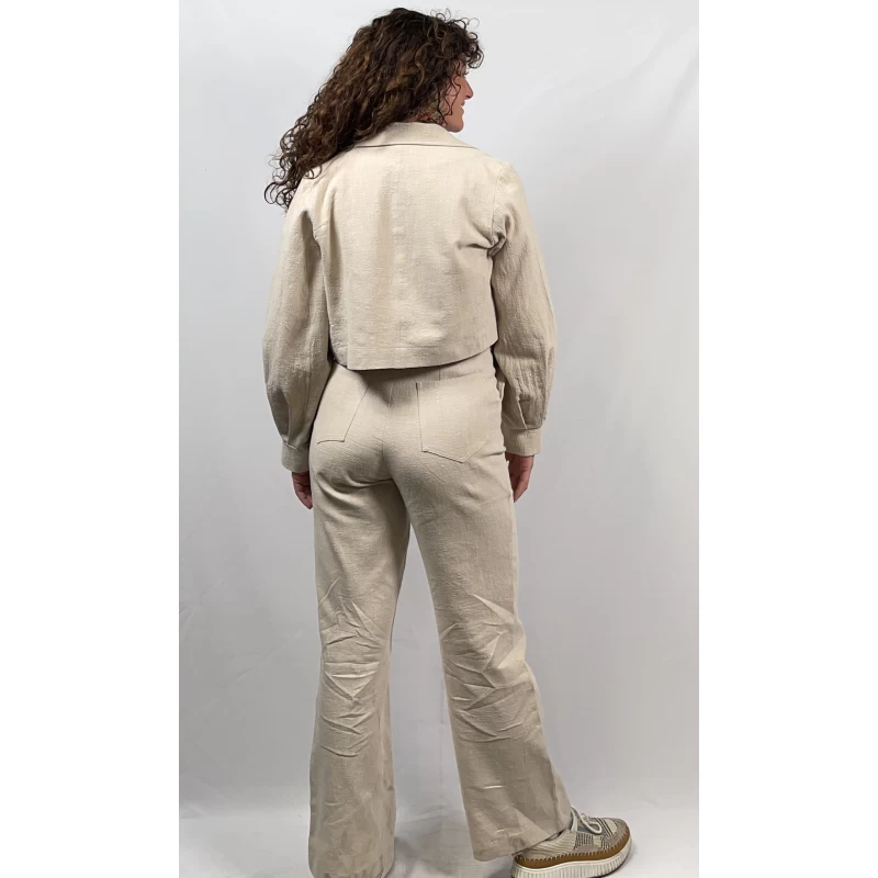Boenzo Box Trousers Stoned Washed Linnen