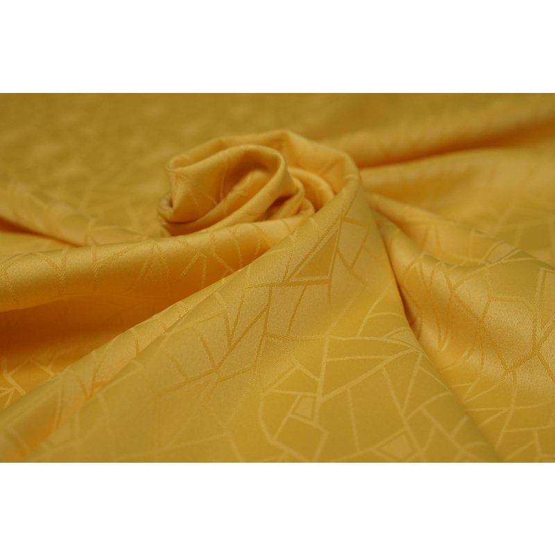Jacquard Stretch Satijn Geel
