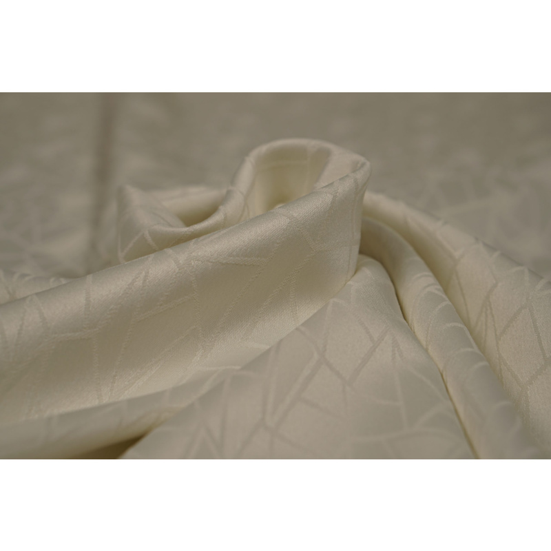Jacquard Stretch Satijn Ecru