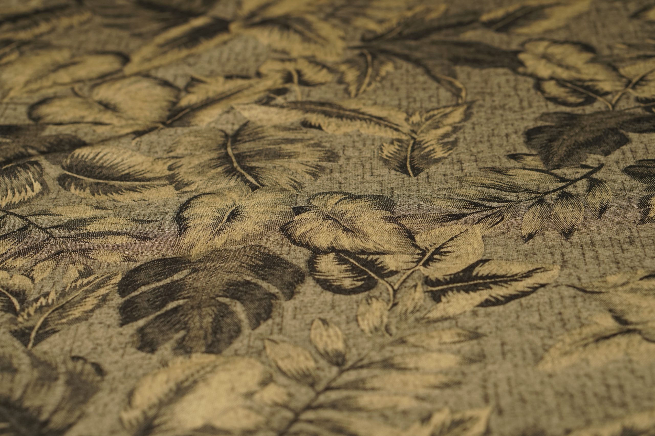 Jacquard vintage palm leaves geel - Afbeelding 2