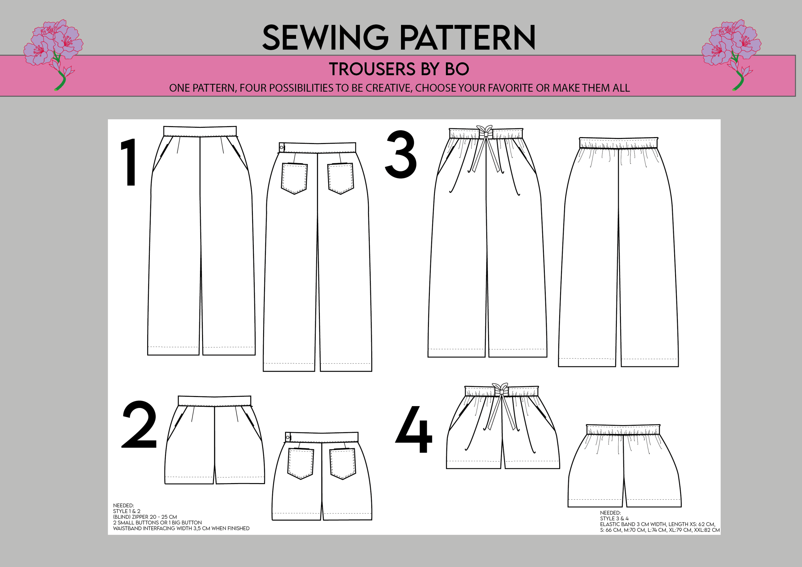 PDF Naaipatroon Trousers by Bo - Afbeelding 2