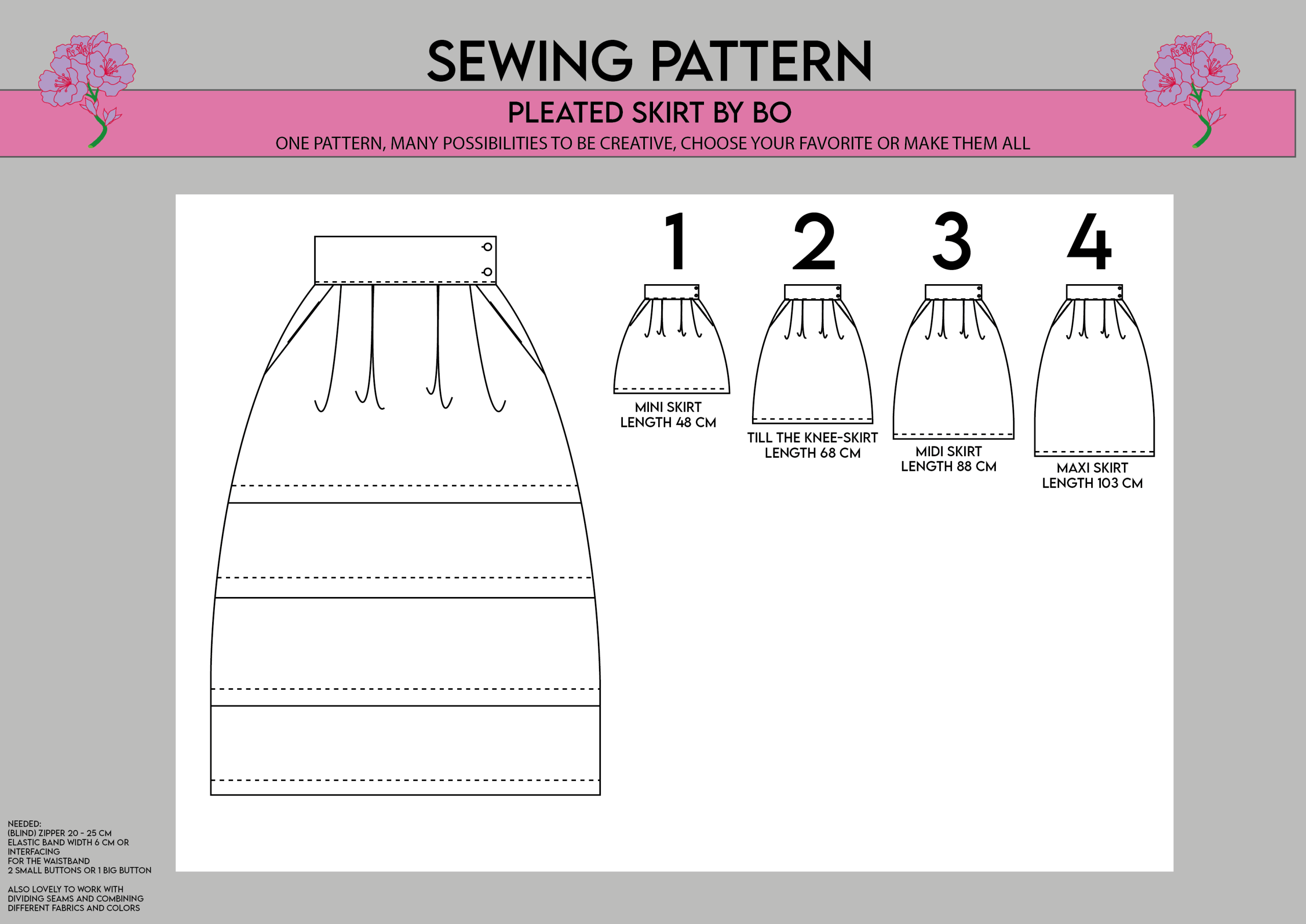 PDF Naaipatroon Pleated Skirt - Afbeelding 2