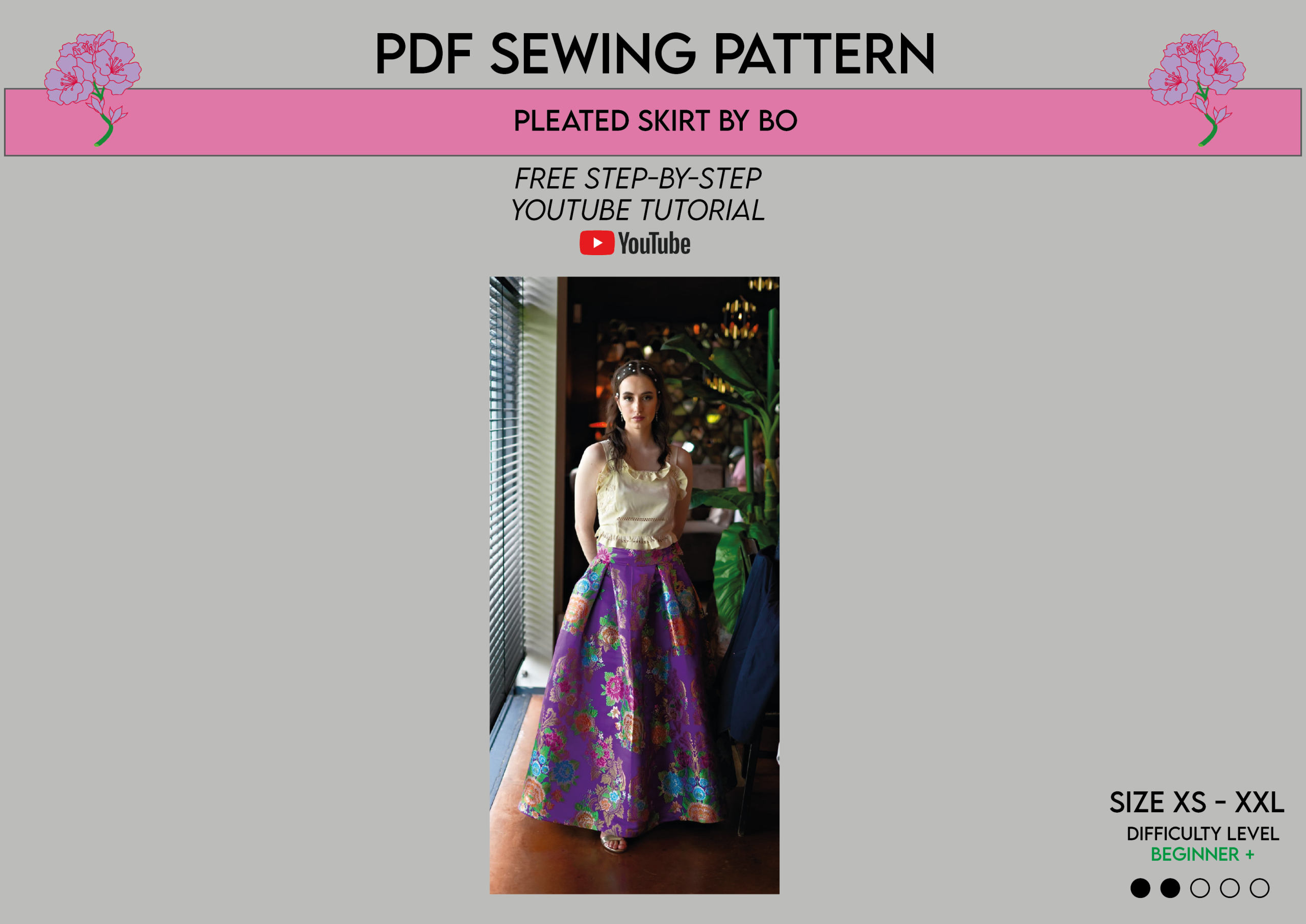 PDF Naaipatroon Pleated Skirt