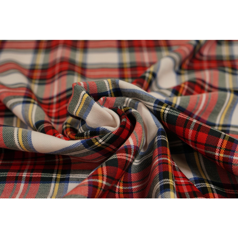 Schotse Ruit Stretch Stewart Wit Groot