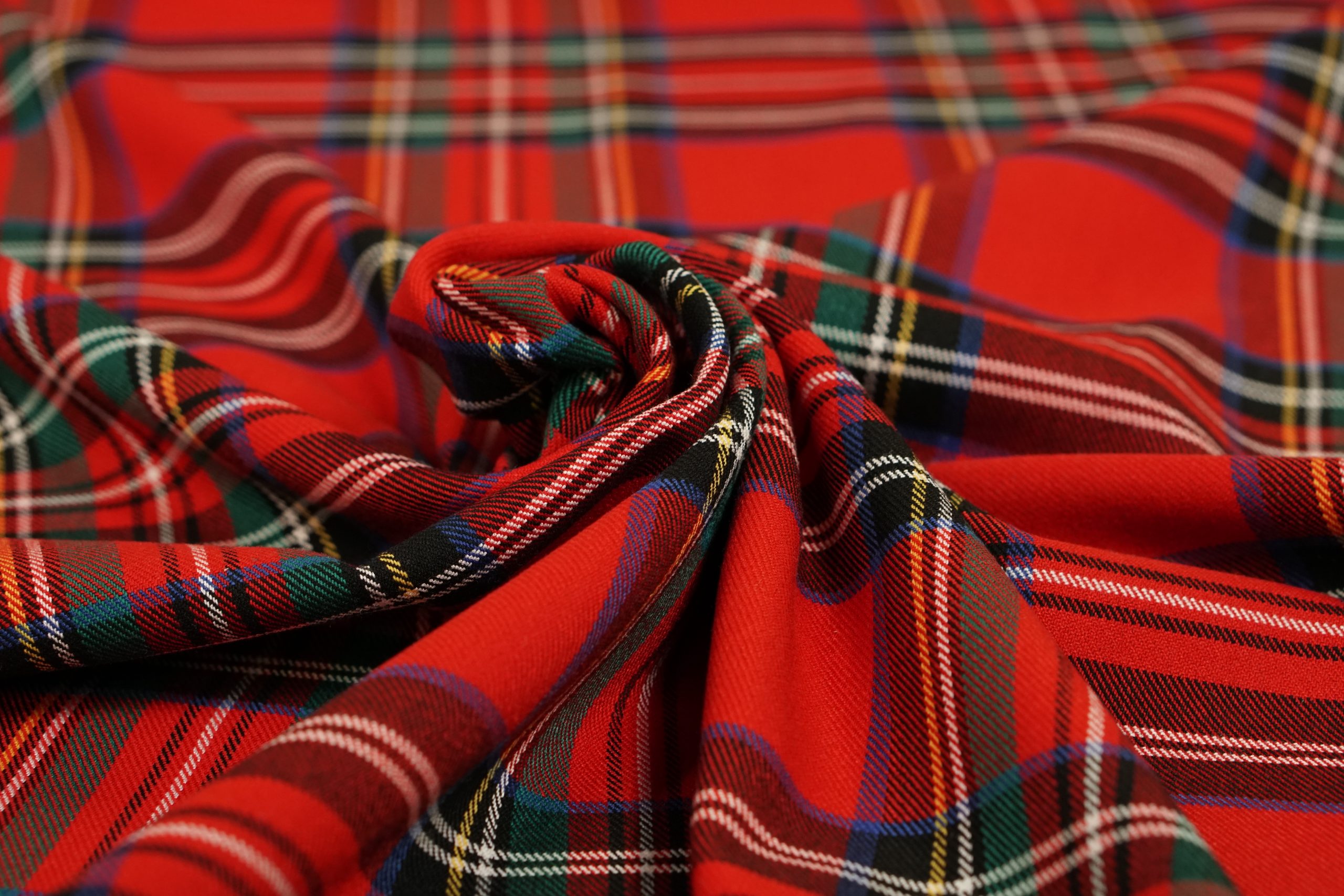 Schotse Ruit Stretch Stewart Rood Groot