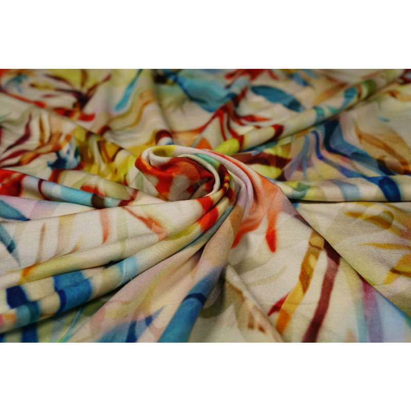 20924/570 Blurred Leaves Viscose Spandex