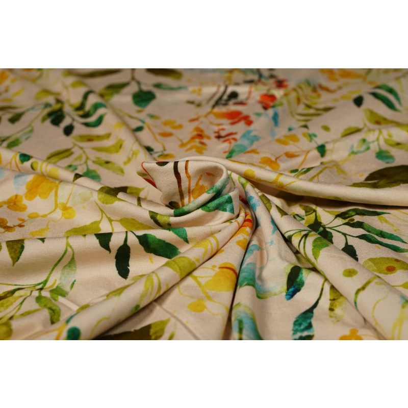 20924/571 Blurred Leaves Viscose Spandex