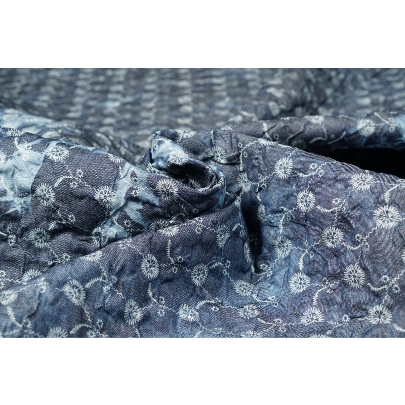 20760/692 Crinkled Indigo Florals