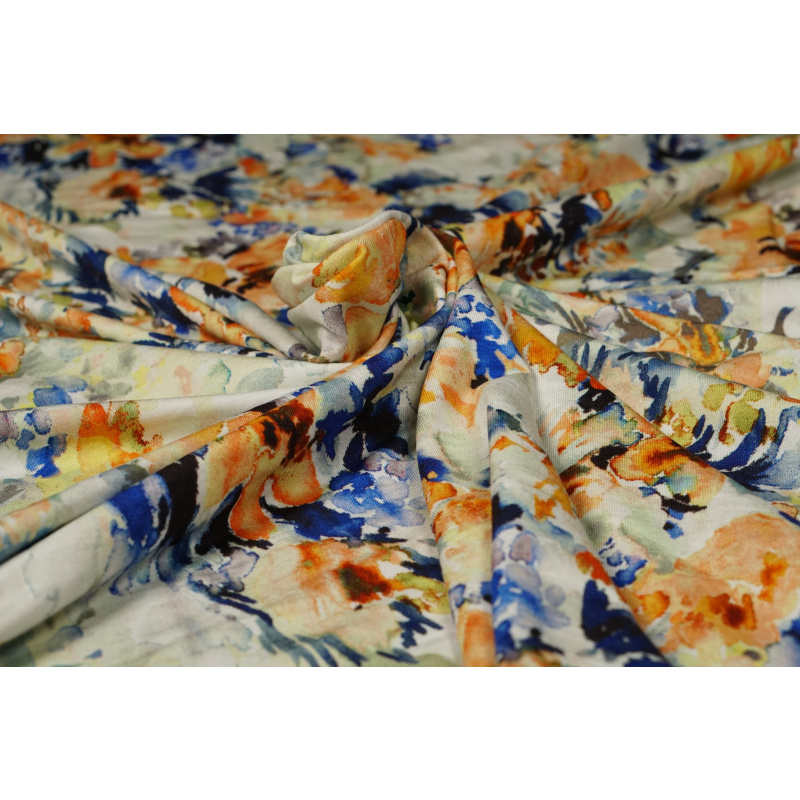20923/690 Painted Flowers Viscose Spandex